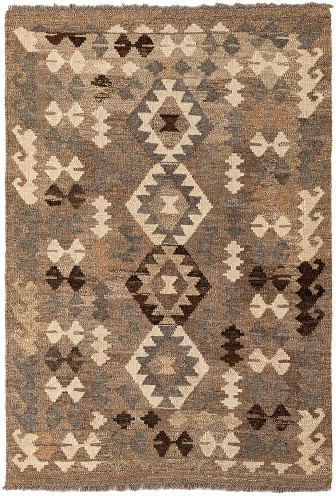 3' 5 x 5' Hand Woven Kilim Maymana Wool Rug