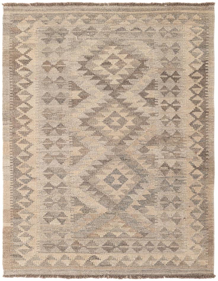 Detail image of 3' 3 x 5' 3 Hand Woven Kilim Maymana Wool Rug