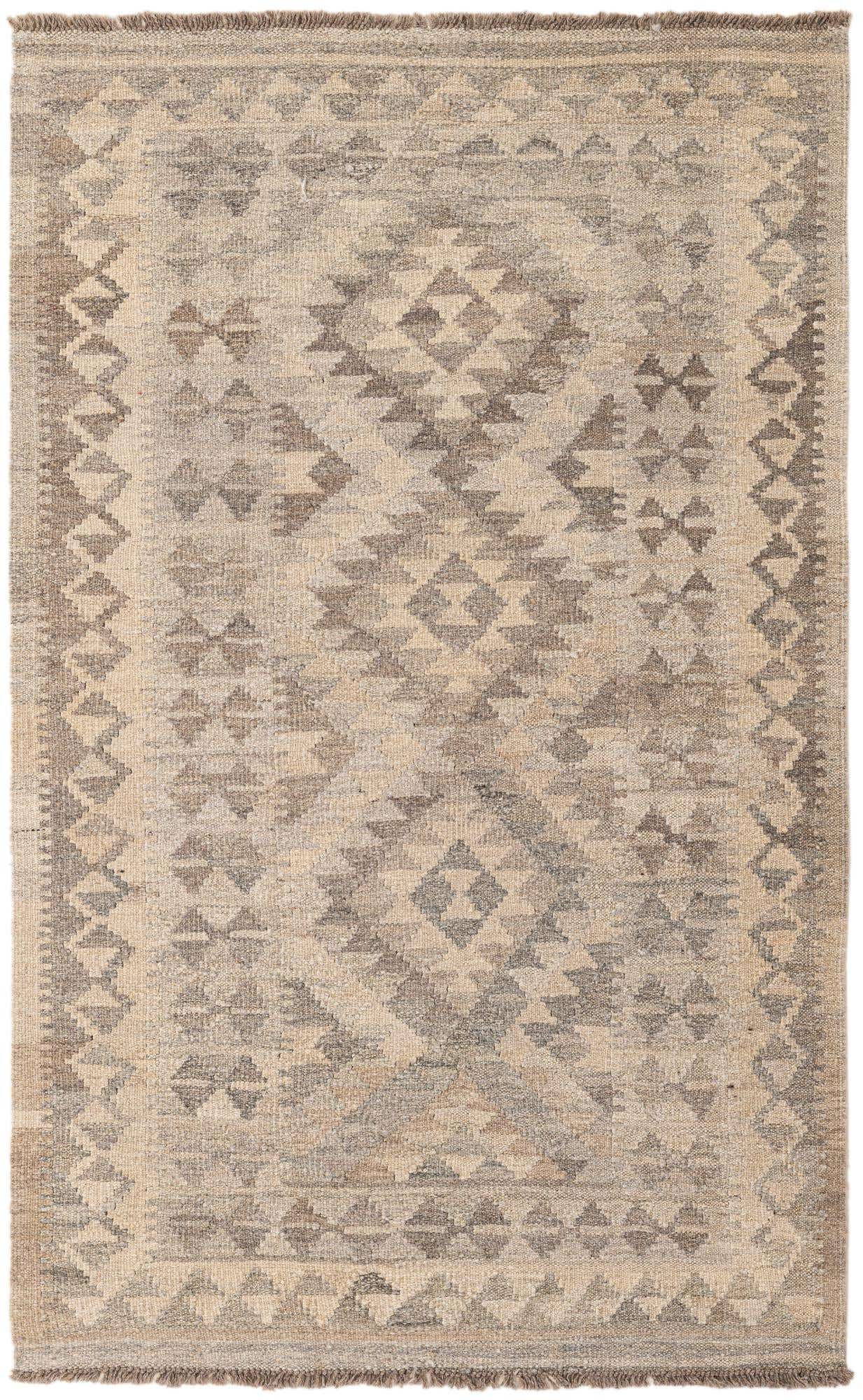3' 3 x 5' 3 Hand Woven Kilim Maymana Wool Rug