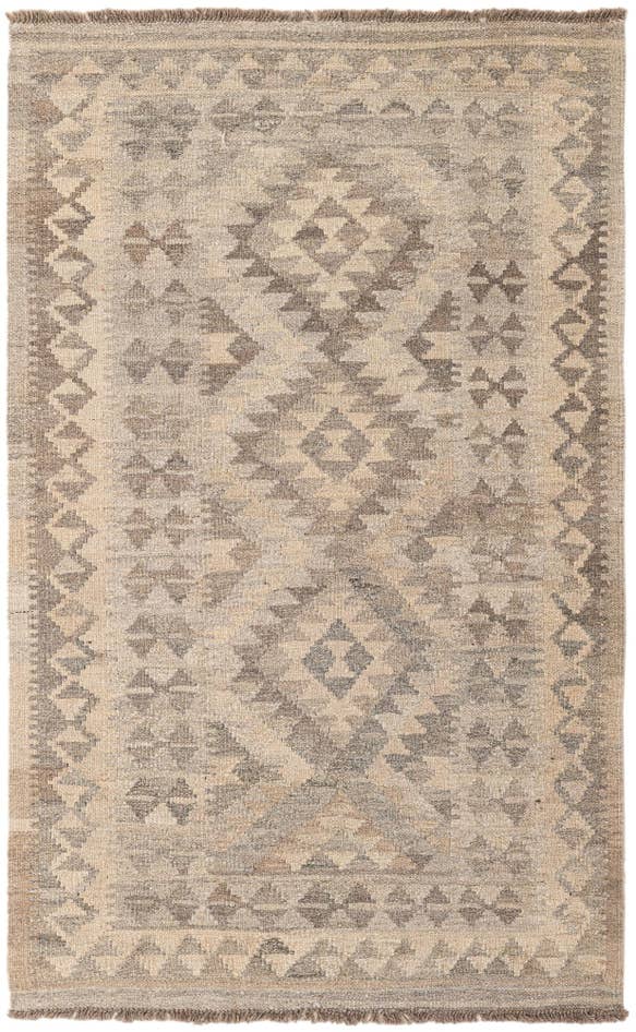 Detail image of 3' 3 x 5' 3 Hand Woven Kilim Maymana Wool Rug