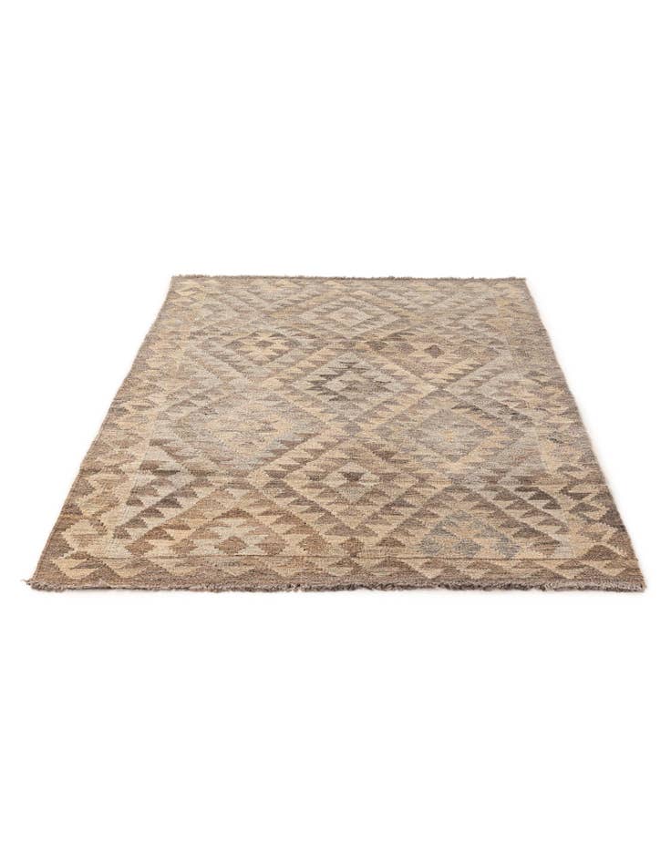 Detail image of 3' 4 x 5' 3 Hand Woven Kilim Maymana Wool Rug