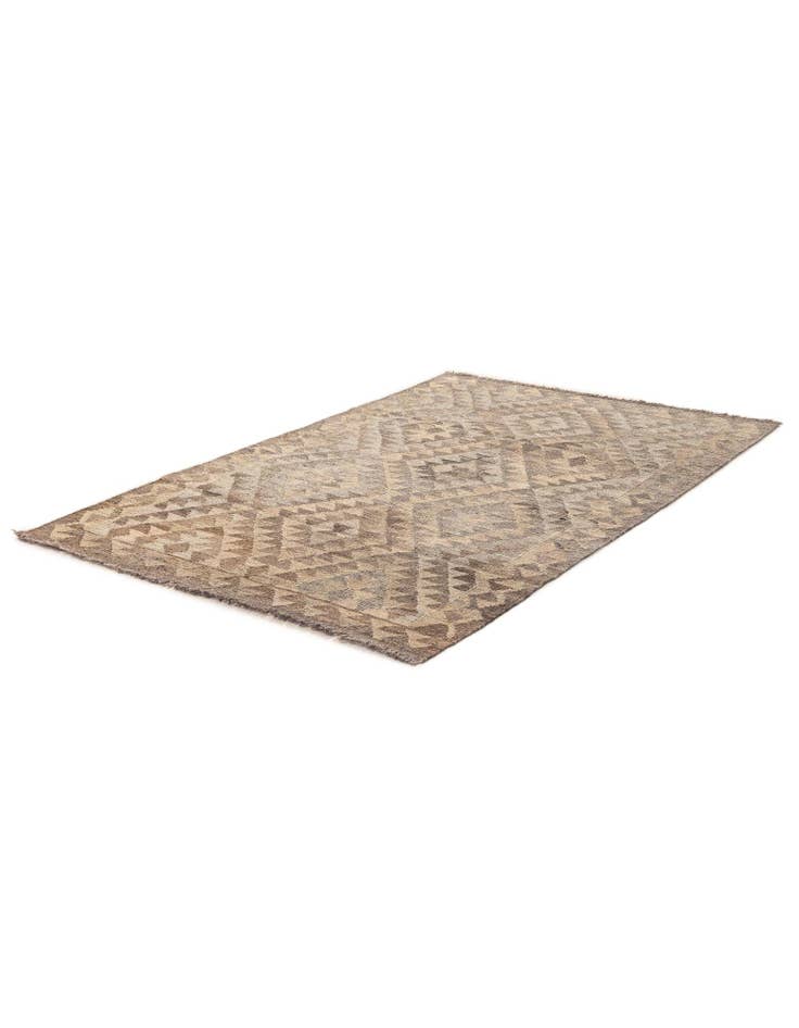 Detail image of 3' 4 x 5' 3 Hand Woven Kilim Maymana Wool Rug