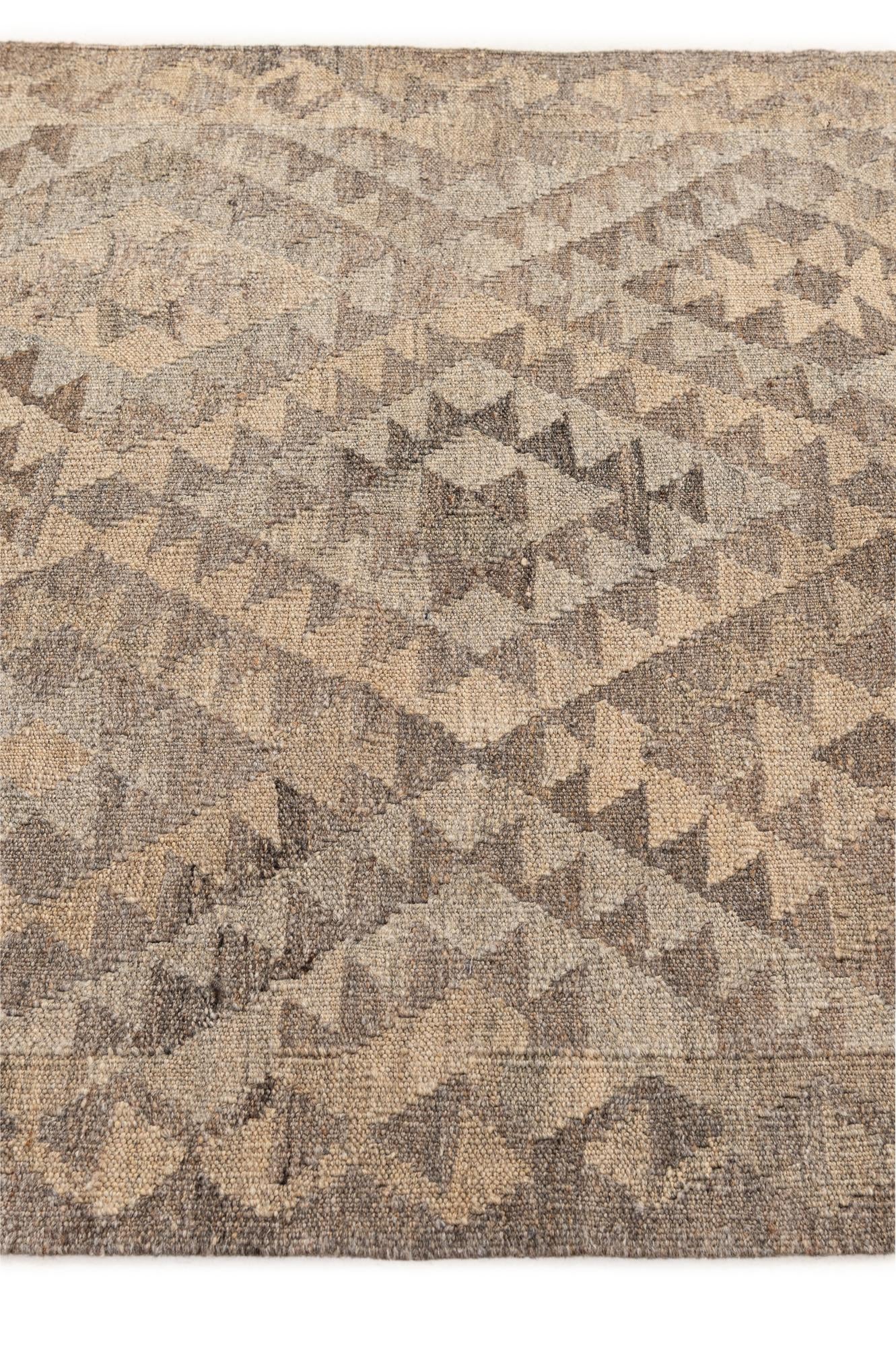 3' 4 x 5' 3 Hand Woven Kilim Maymana Wool Rug