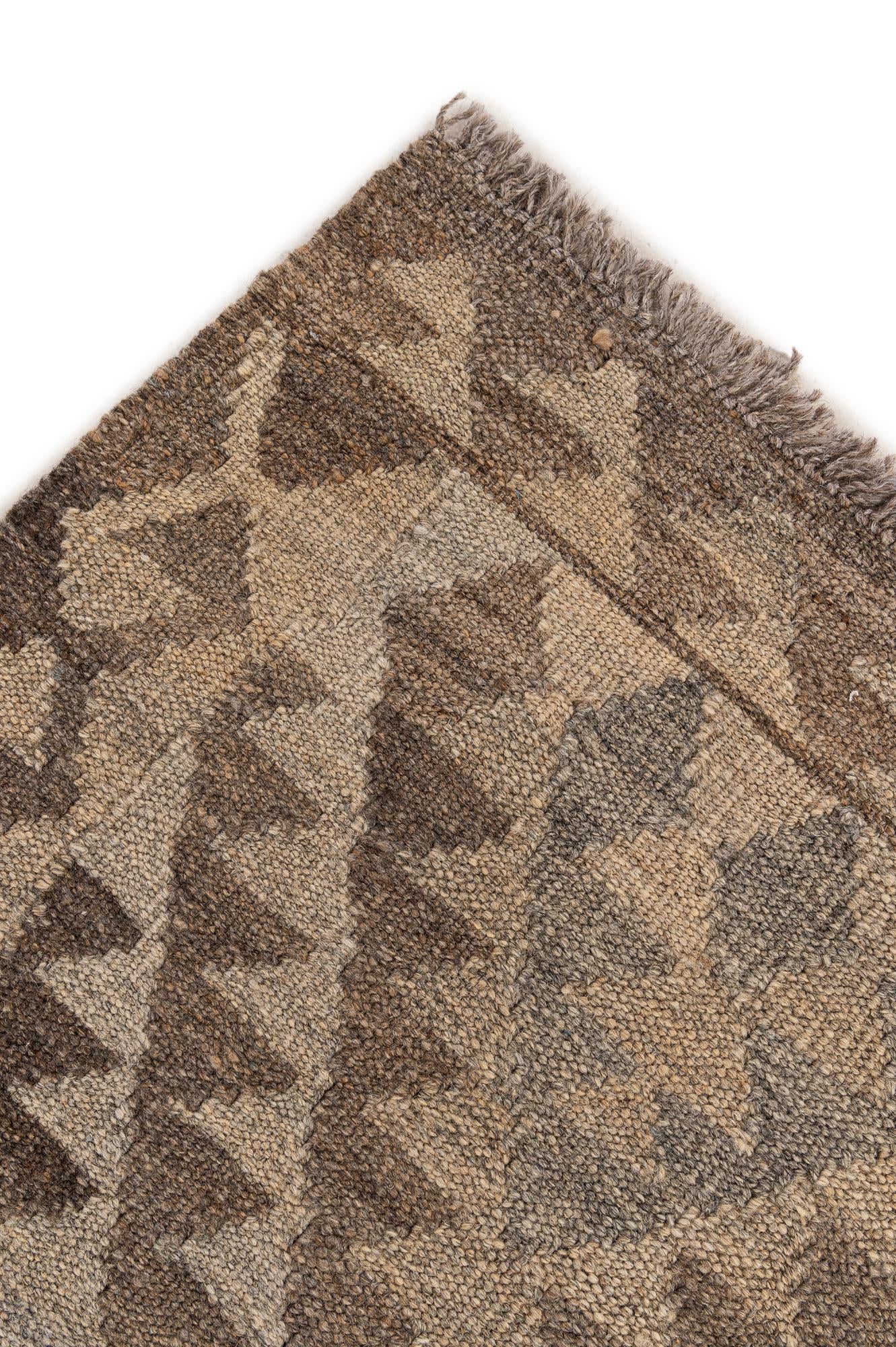 3' 4 x 5' 3 Hand Woven Kilim Maymana Wool Rug
