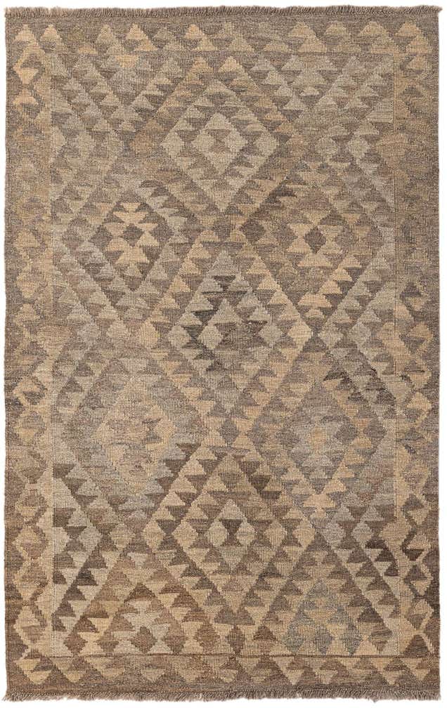 3' 4 x 5' 3 Hand Woven Kilim Maymana Wool Rug