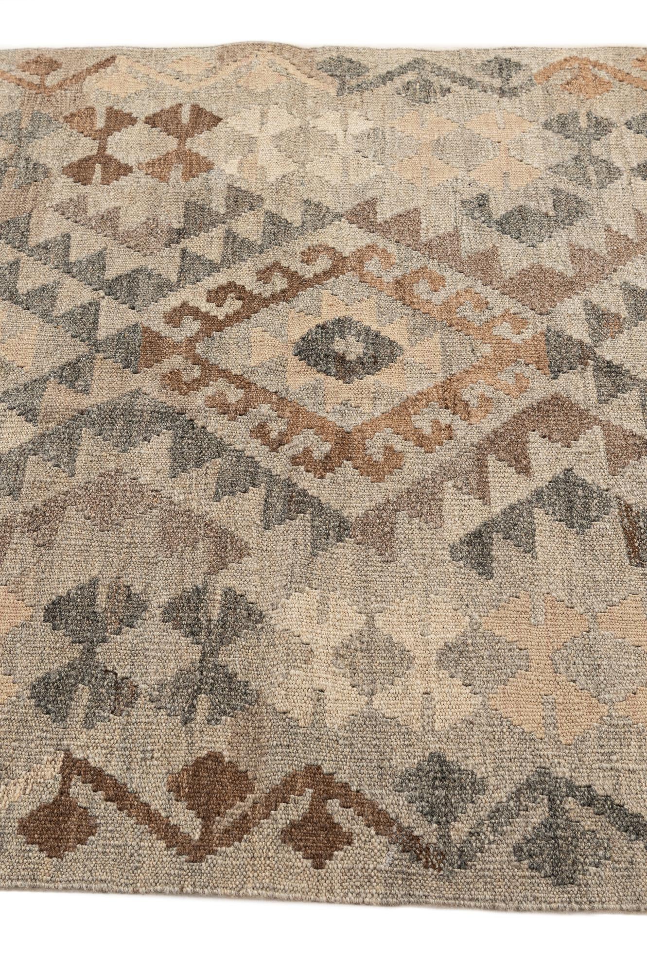3' 3 x 5' 11 Hand Woven Kilim Maymana Wool Rug