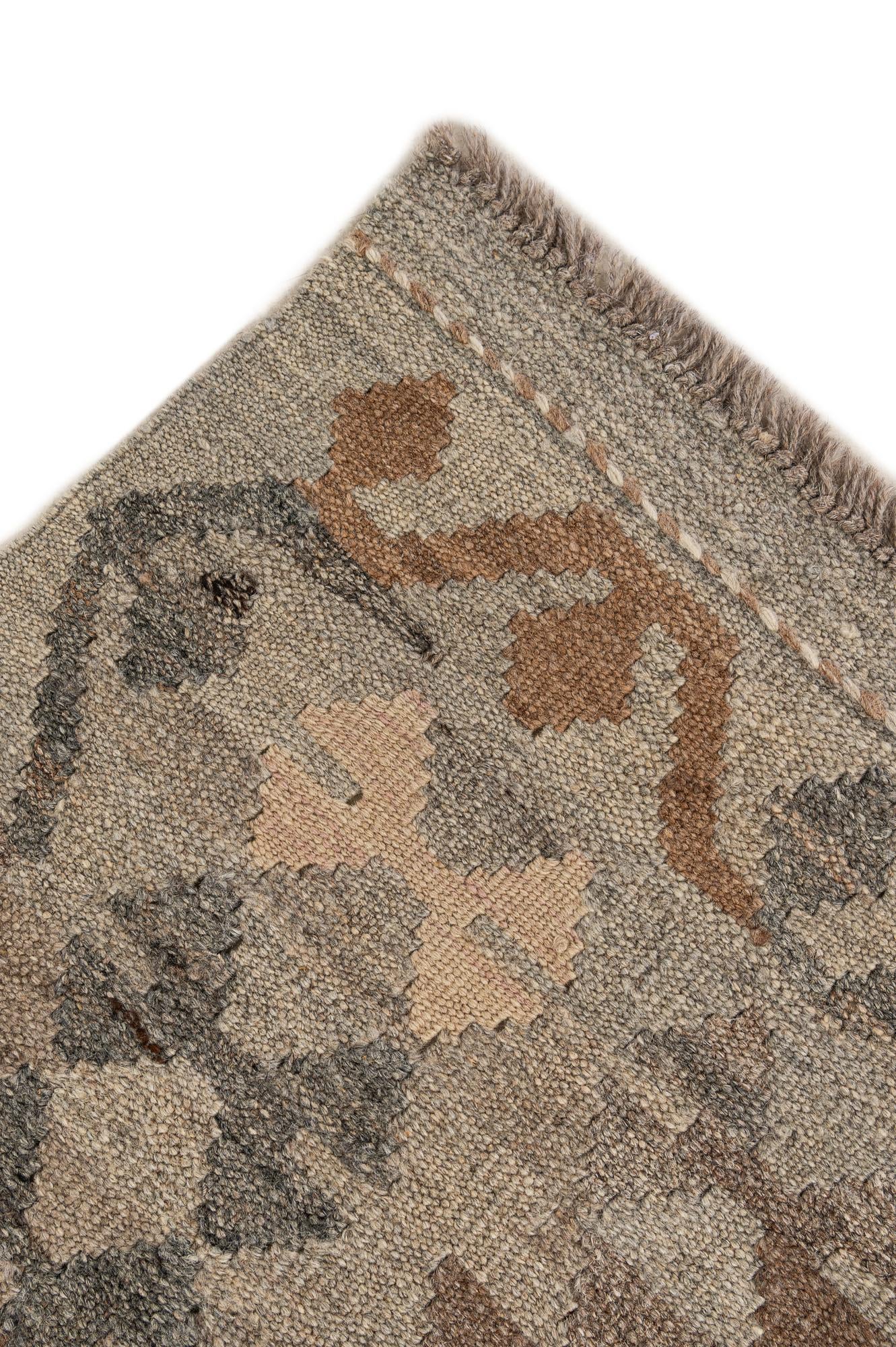 3' 3 x 5' 11 Hand Woven Kilim Maymana Wool Rug