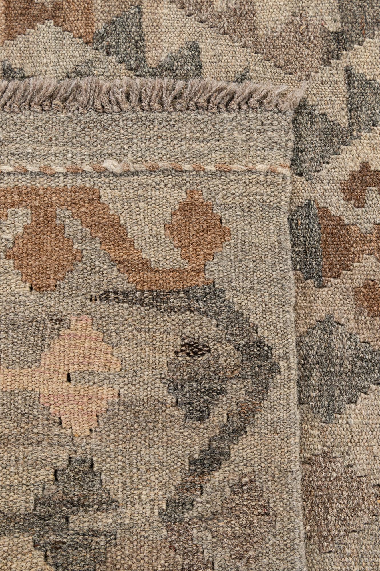 3' 3 x 5' 11 Hand Woven Kilim Maymana Wool Rug