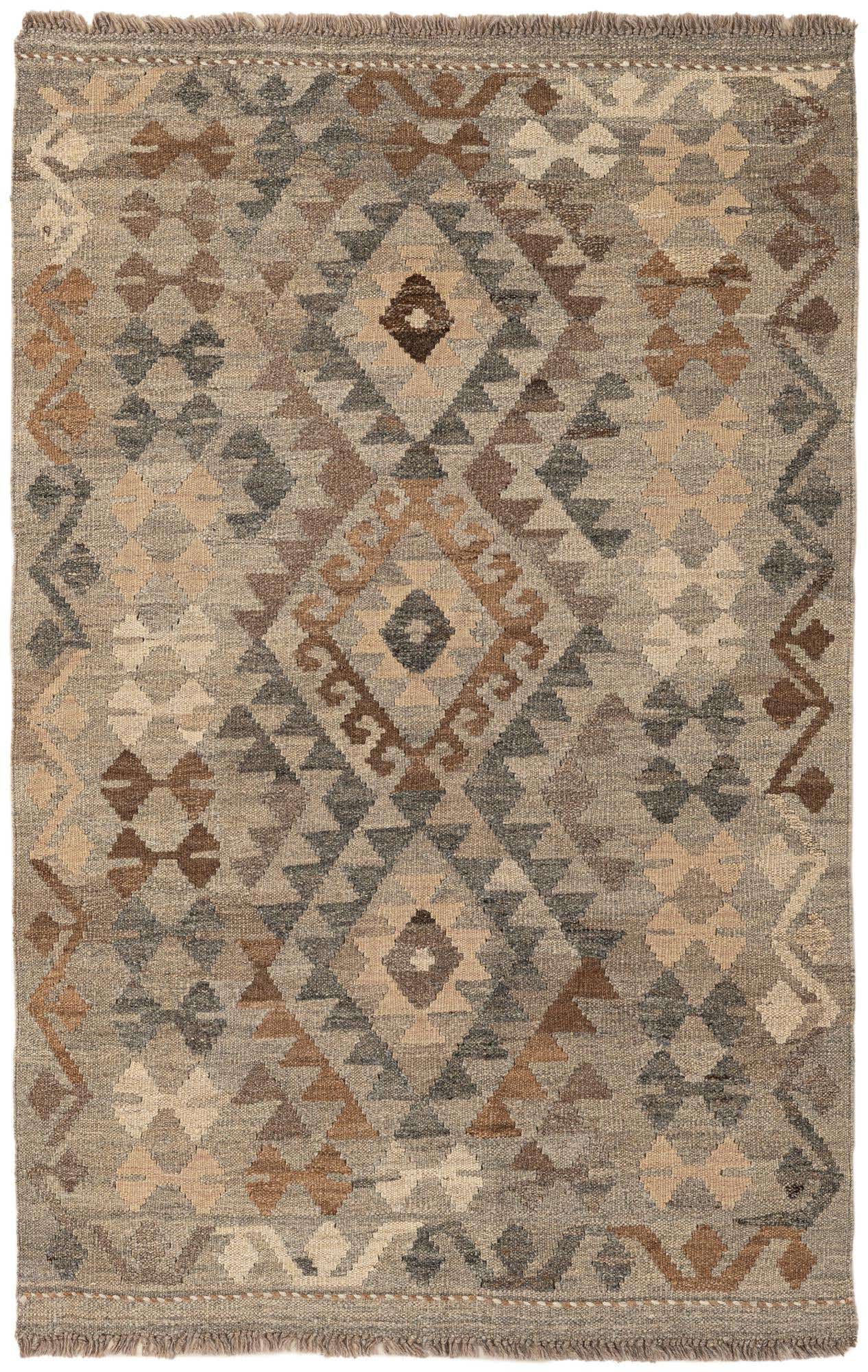 3' 3 x 5' 11 Hand Woven Kilim Maymana Wool Rug