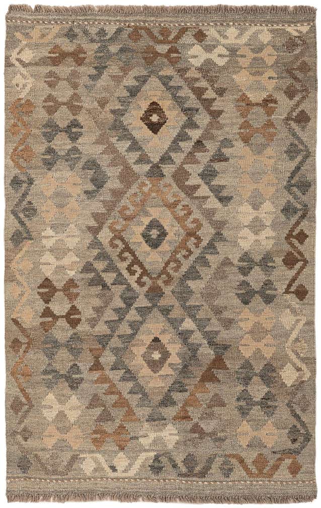 3' 3 x 5' 11 Hand Woven Kilim Maymana Wool Rug