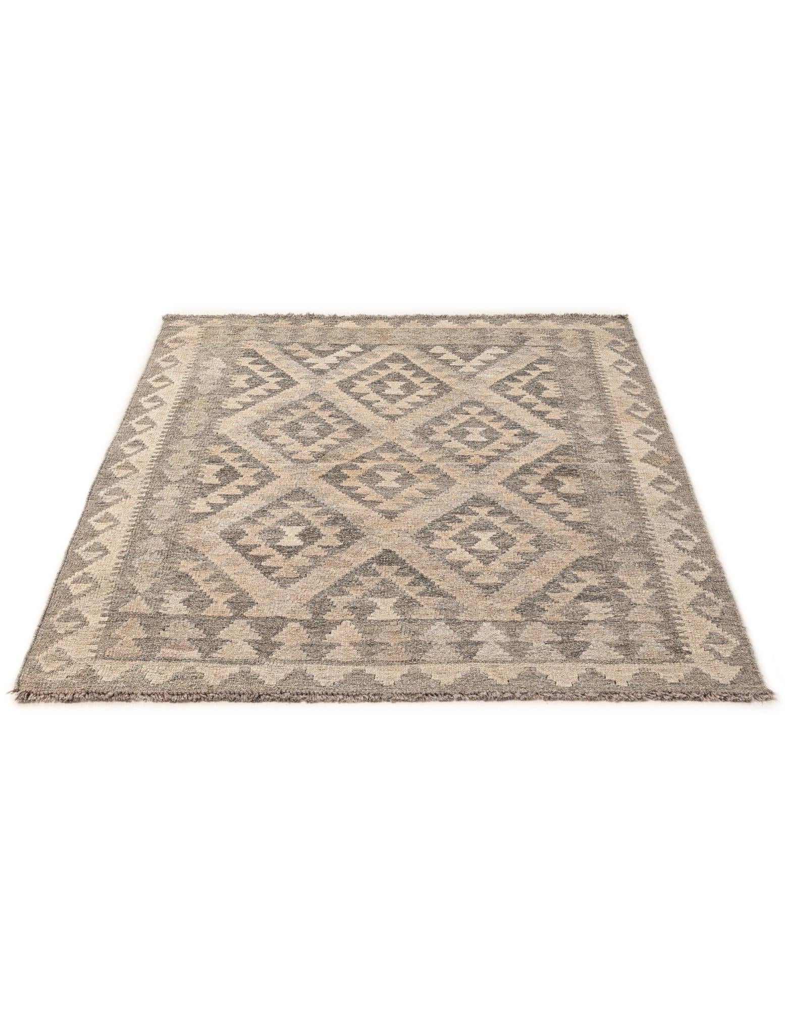 3' 6 x 4' 9 Hand Woven Kilim Maymana Wool Rug