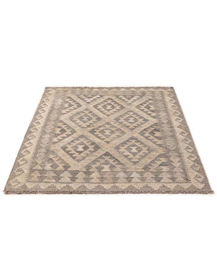 3' 6 x 4' 9 Hand Woven Kilim Maymana Wool Rug