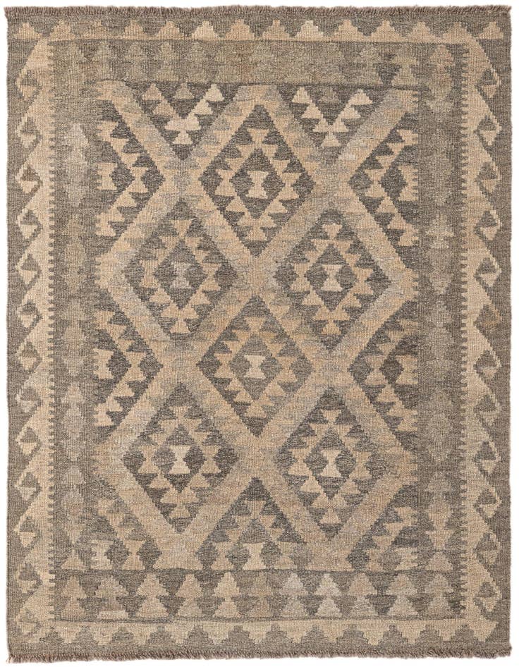 Detail image of 3' 6 x 4' 9 Hand Woven Kilim Maymana Wool Rug