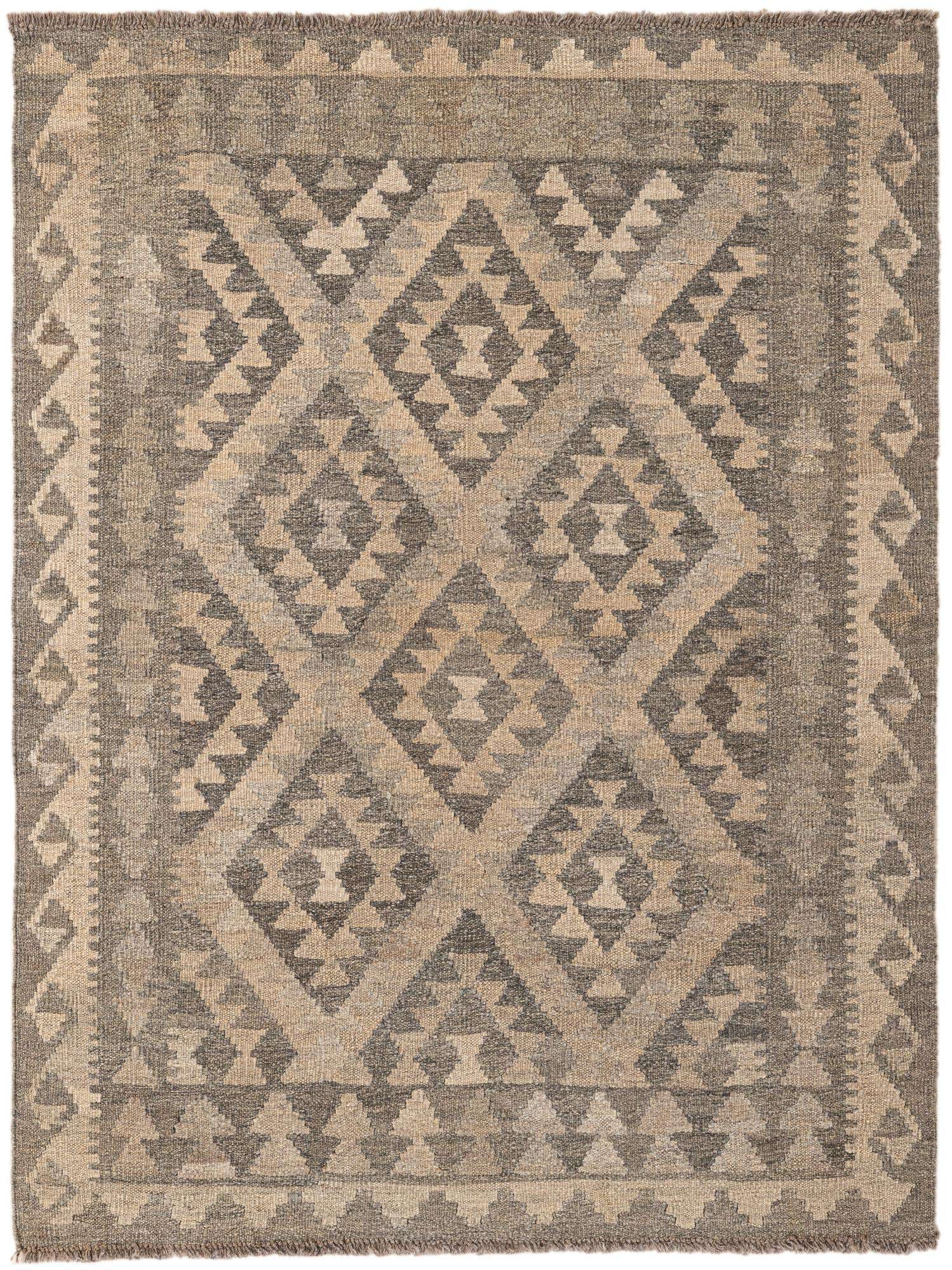 3' 6 x 4' 9 Hand Woven Kilim Maymana Wool Rug