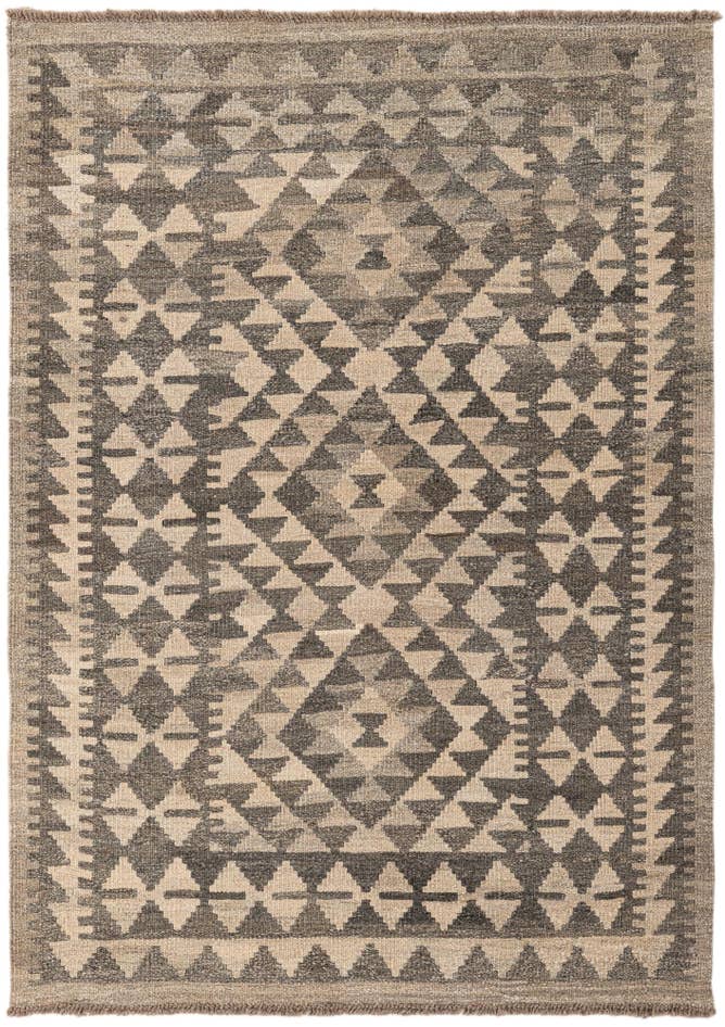 Detail image of 3' 6 x 5' Hand Woven Kilim Maymana Wool Rug