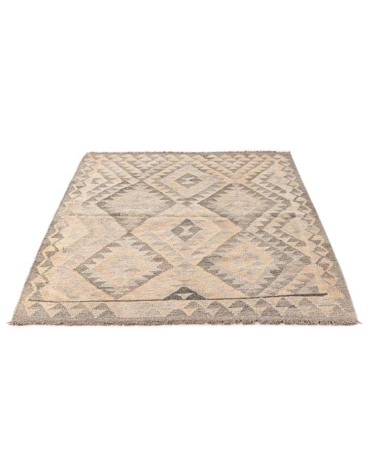 3' 8 x 4' 11 Hand Woven Kilim Maymana Wool Rug