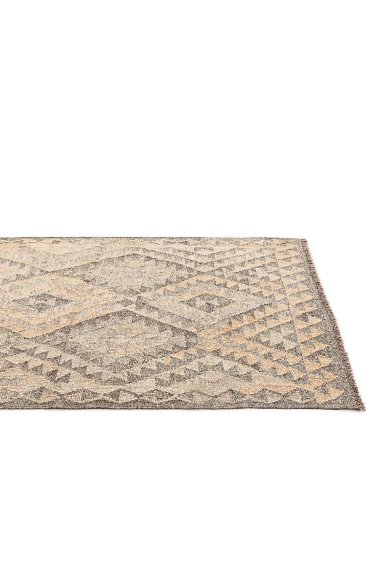 3' 8 x 4' 11 Hand Woven Kilim Maymana Wool Rug