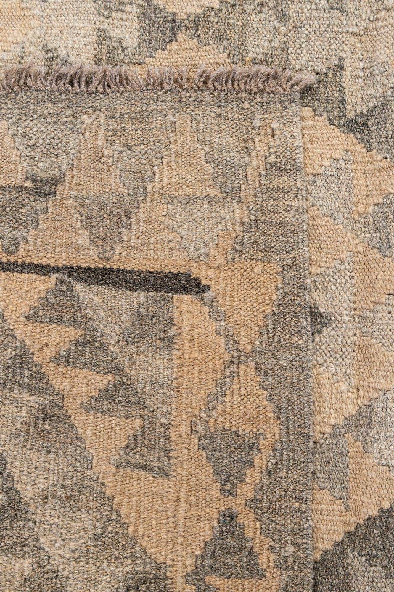 3' 8 x 4' 11 Hand Woven Kilim Maymana Wool Rug
