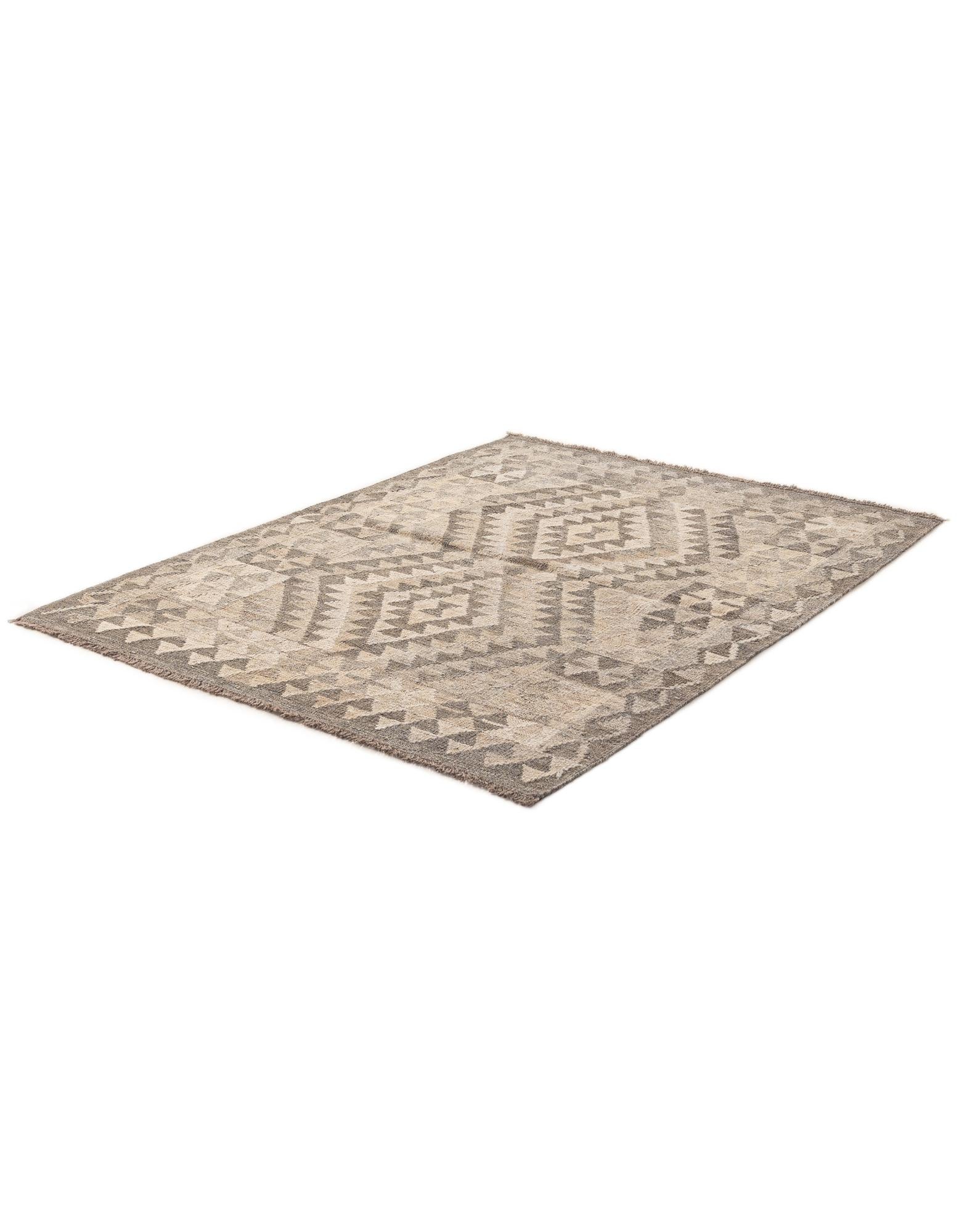3' 7 x 4' 10 Hand Woven Kilim Maymana Wool Rug