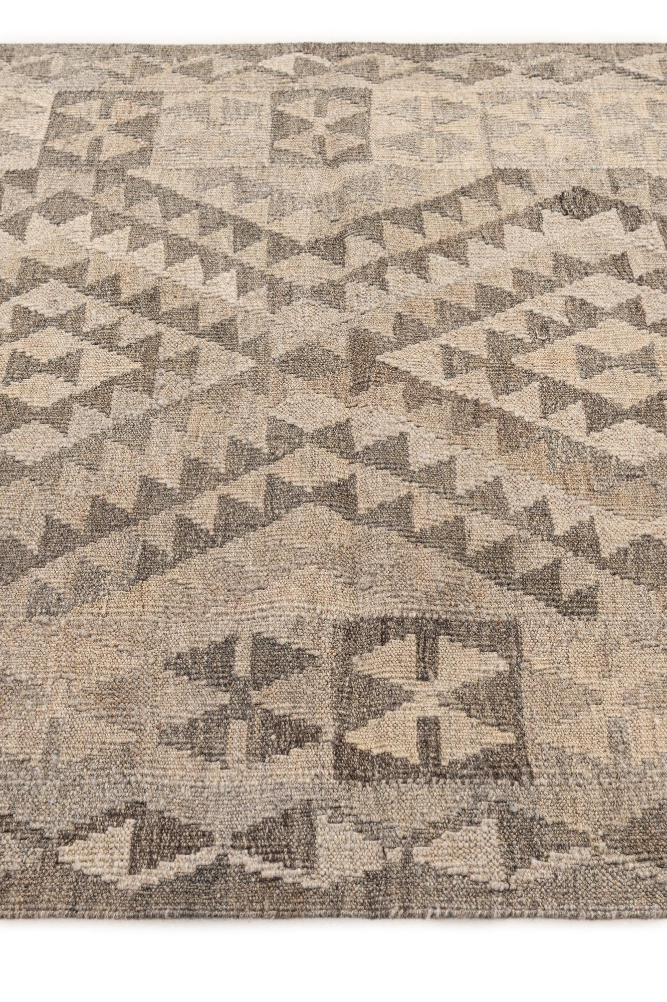 3' 7 x 4' 10 Hand Woven Kilim Maymana Wool Rug