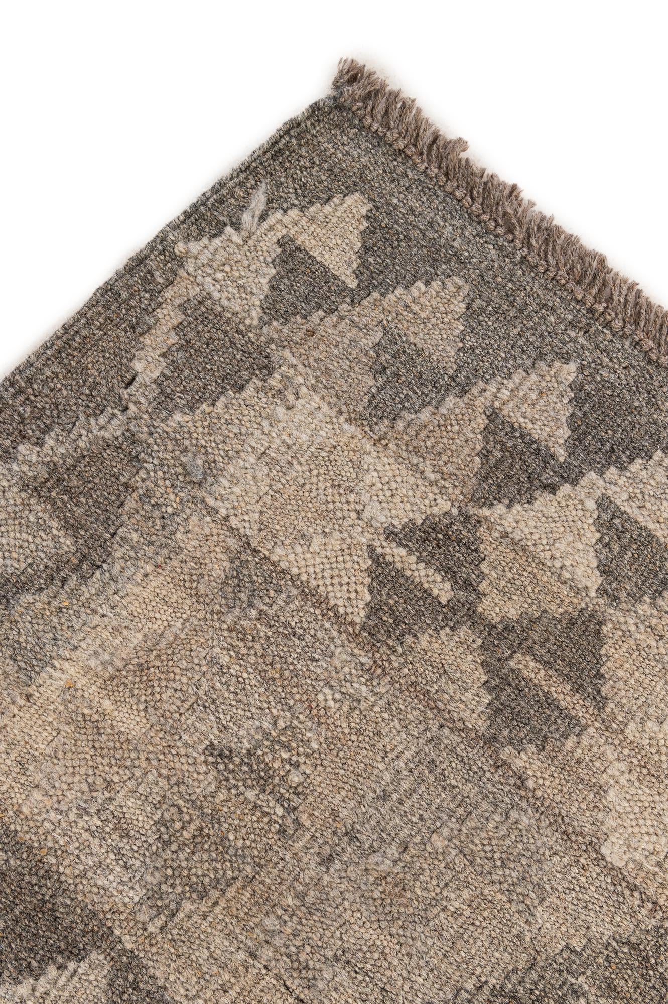 3' 7 x 4' 10 Hand Woven Kilim Maymana Wool Rug