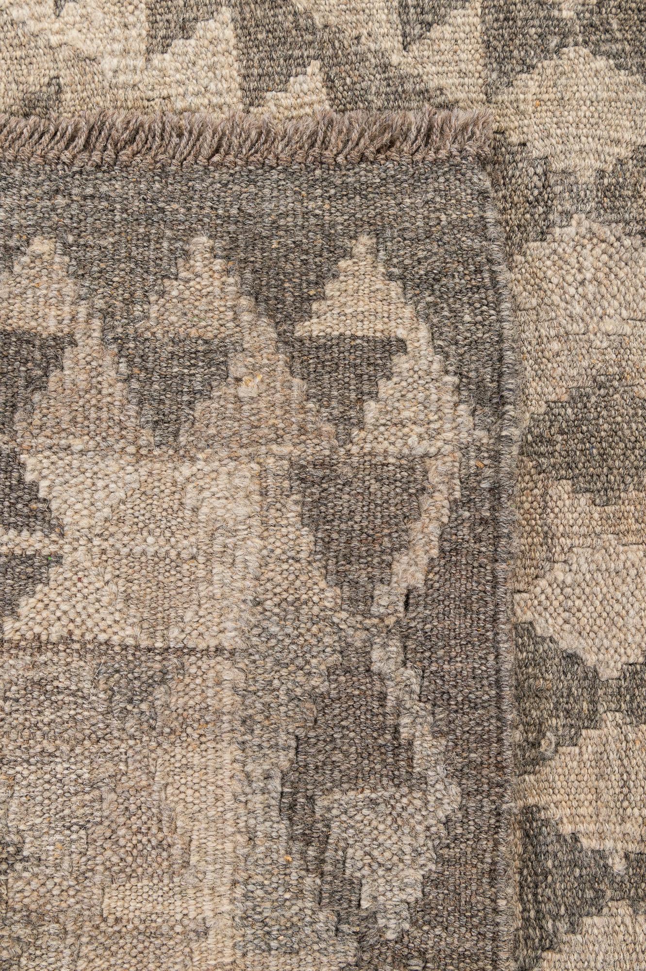 3' 7 x 4' 10 Hand Woven Kilim Maymana Wool Rug