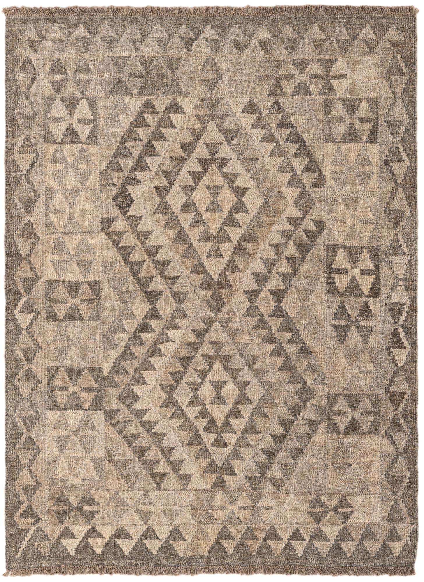 3' 7 x 4' 10 Hand Woven Kilim Maymana Wool Rug