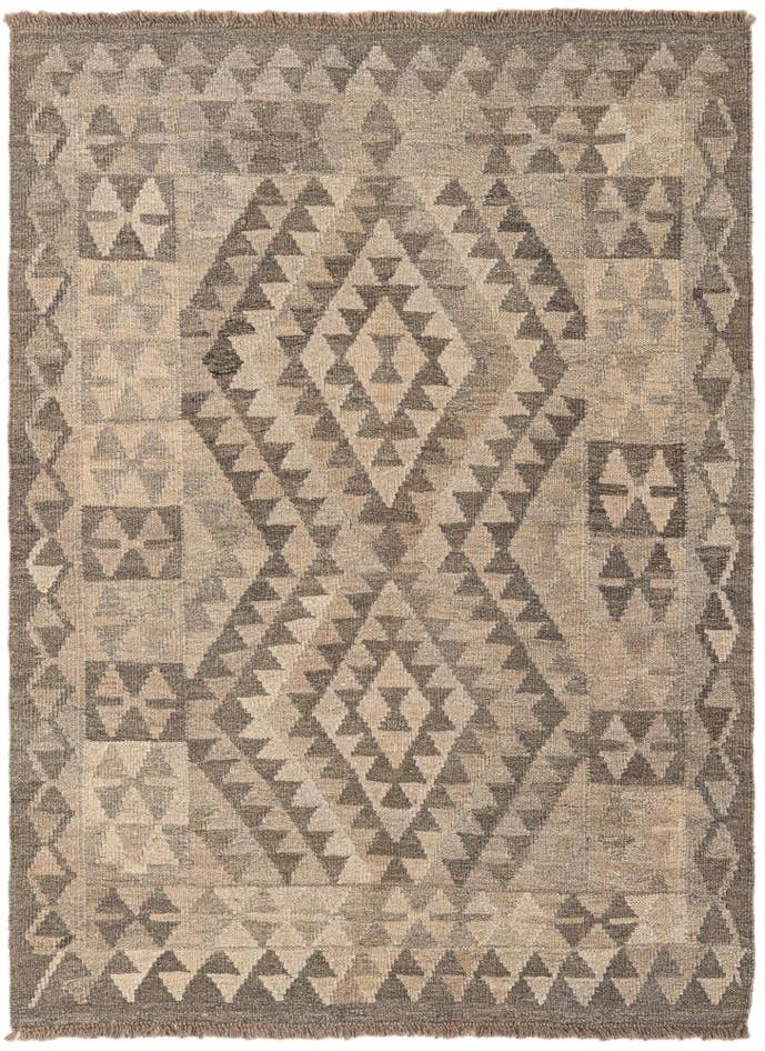 Detail image of 3' 7 x 4' 10 Hand Woven Kilim Maymana Wool Rug