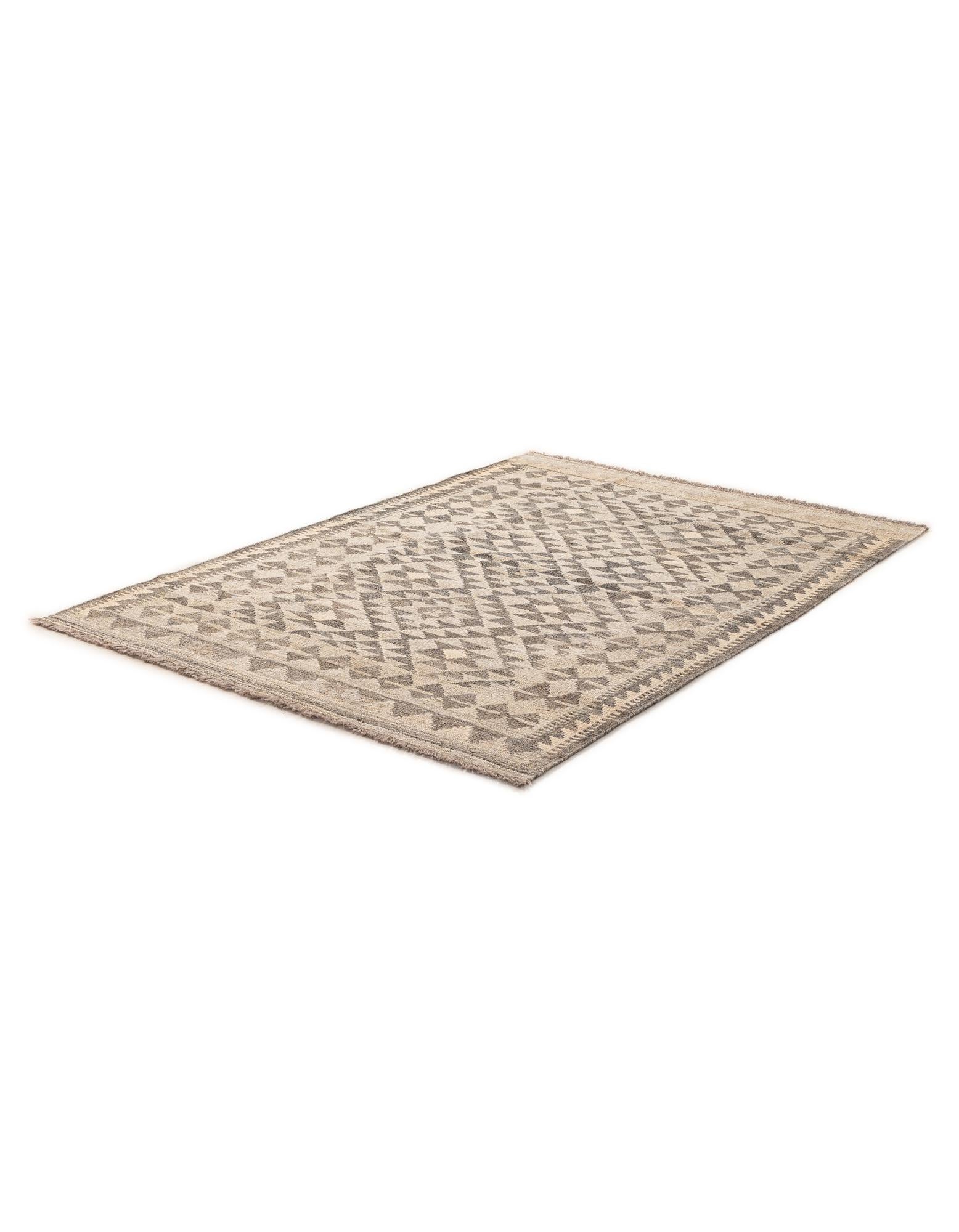 3' 6 x 5' 2 Hand Woven Kilim Maymana Wool Rug