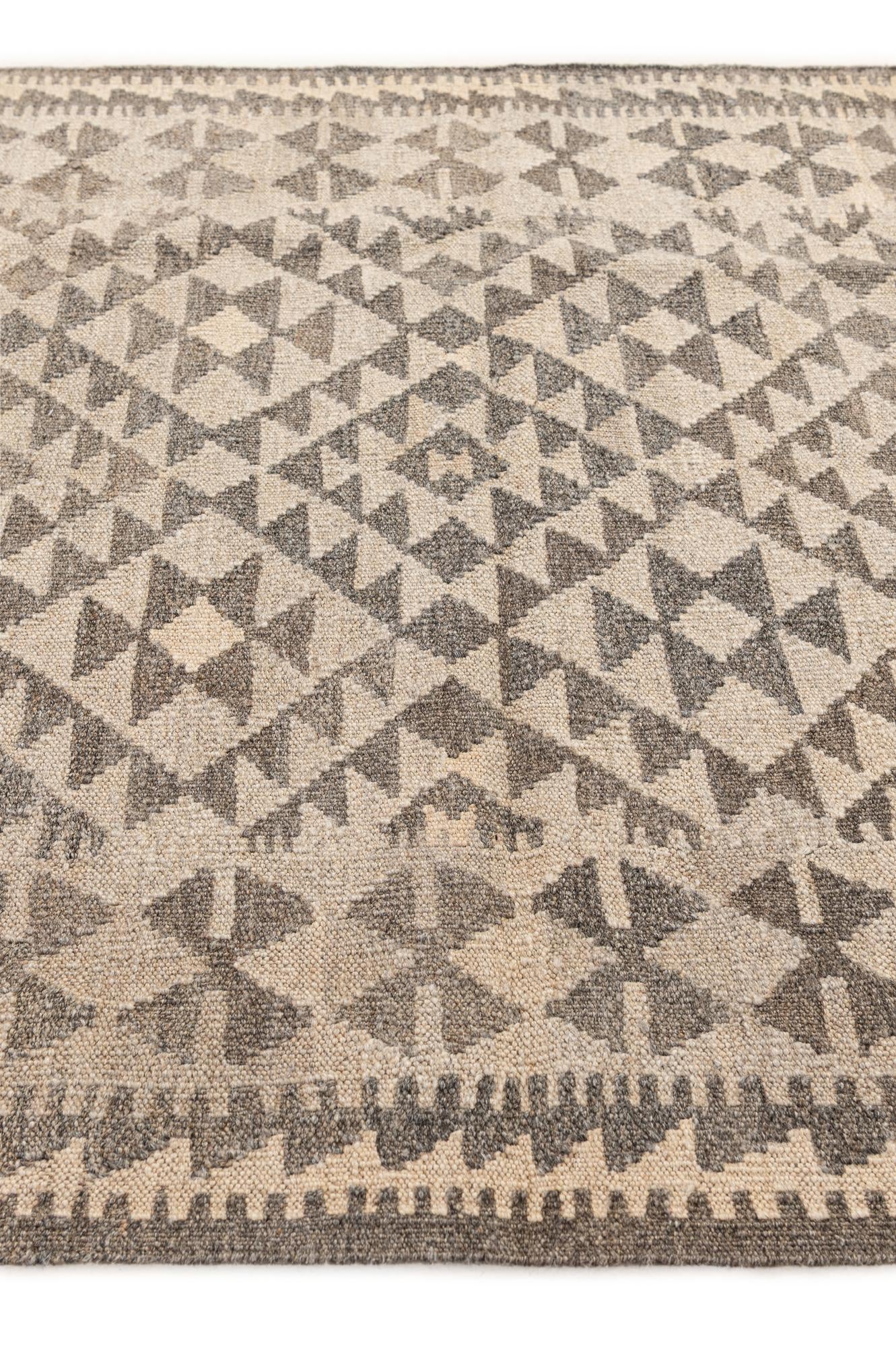 3' 6 x 5' 2 Hand Woven Kilim Maymana Wool Rug