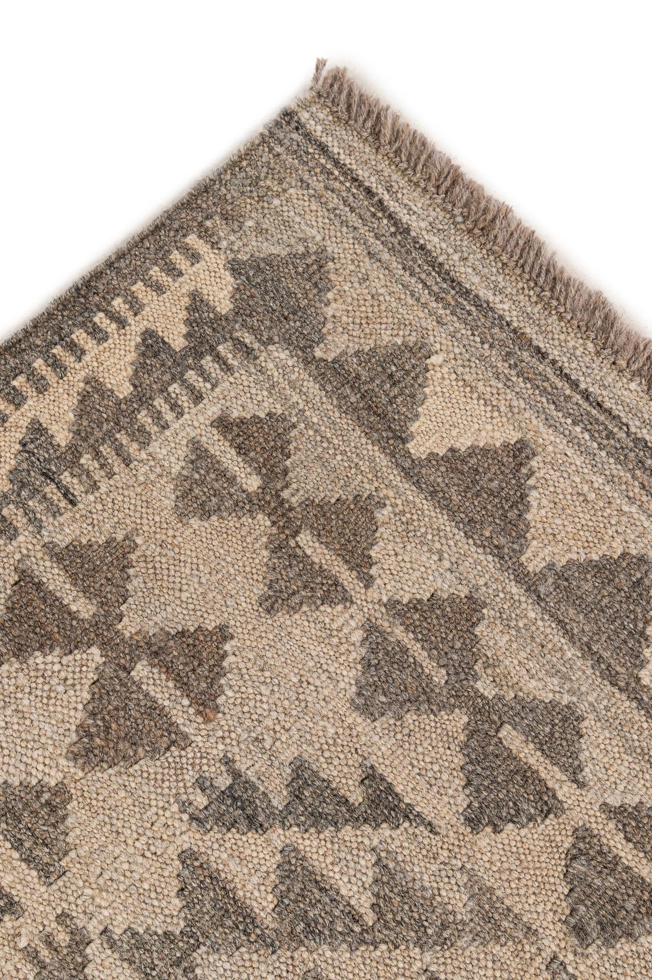 3' 6 x 5' 2 Hand Woven Kilim Maymana Wool Rug