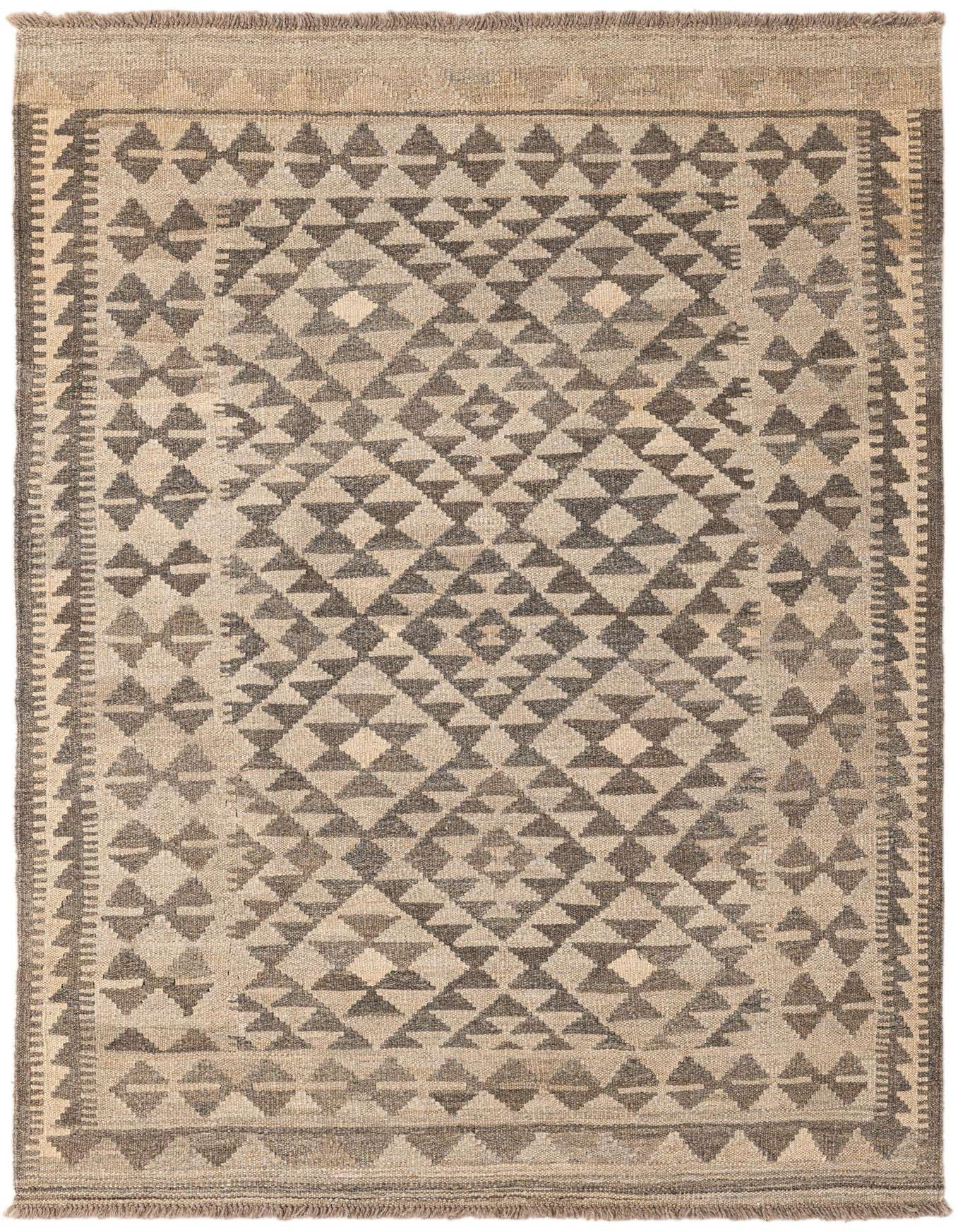 3' 6 x 5' 2 Hand Woven Kilim Maymana Wool Rug