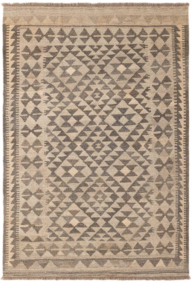Detail image of 3' 6 x 5' 2 Hand Woven Kilim Maymana Wool Rug