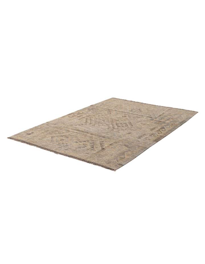4' x 5' 10 Hand Woven Kilim Maymana Wool Rug