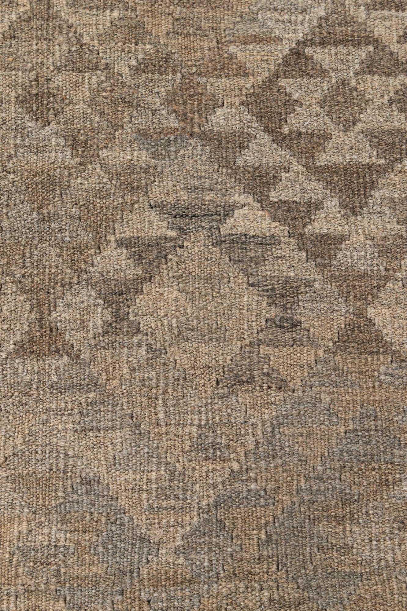 4' x 5' 10 Hand Woven Kilim Maymana Wool Rug