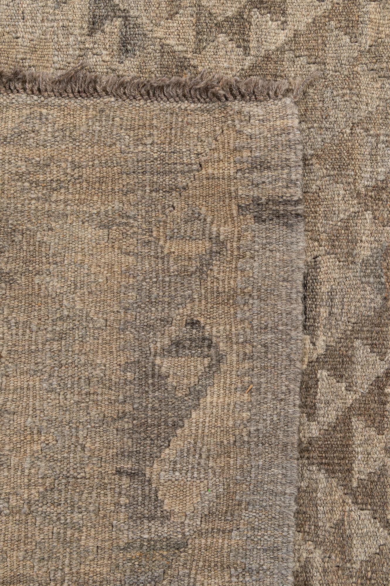 4' x 5' 10 Hand Woven Kilim Maymana Wool Rug