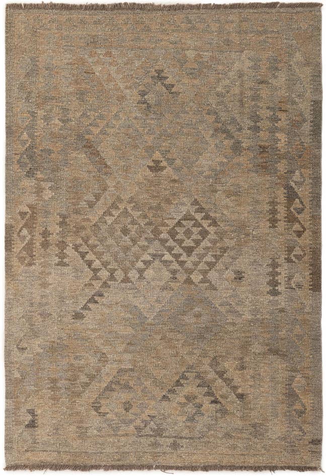 Detail image of 4' x 5' 10 Hand Woven Kilim Maymana Wool Rug