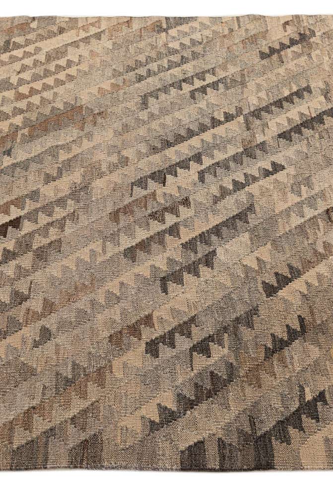 4' x 5' 10 Hand Woven Kilim Maymana Wool Rug