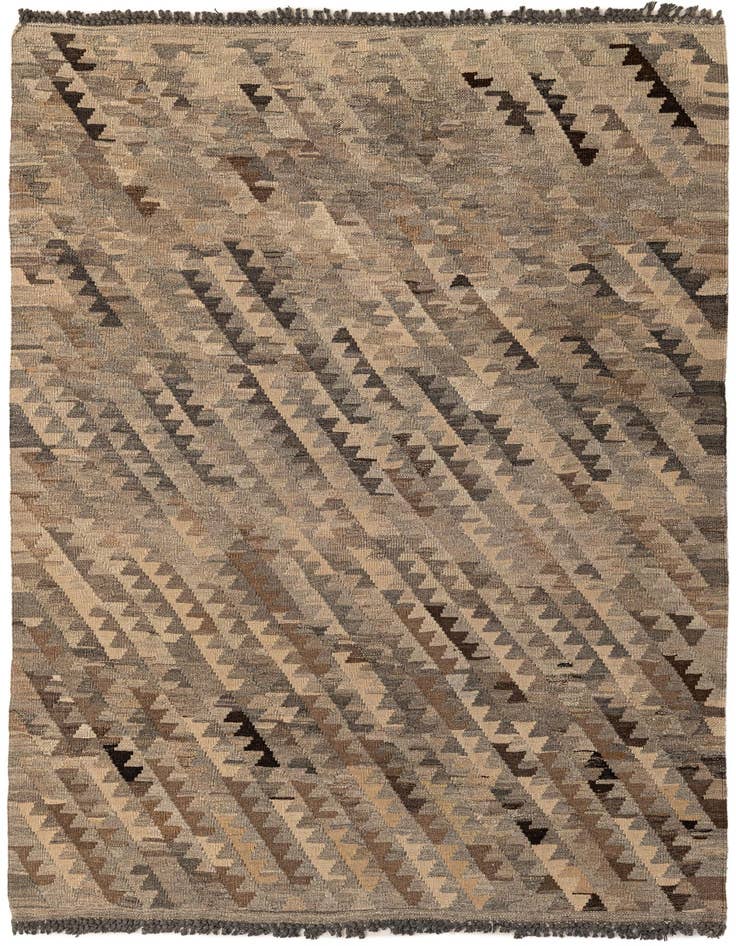 Detail image of 4' x 5' 10 Hand Woven Kilim Maymana Wool Rug