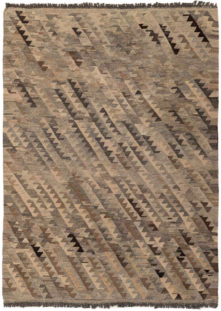 4' x 5' 10 Hand Woven Kilim Maymana Wool Rug