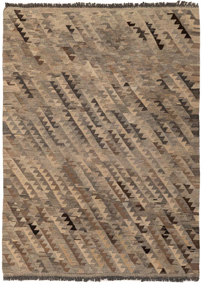 Detail image of 4' x 5' 10 Hand Woven Kilim Maymana Wool Rug