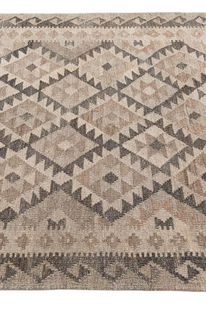 4' x 5' 10 Hand Woven Kilim Maymana Wool Rug