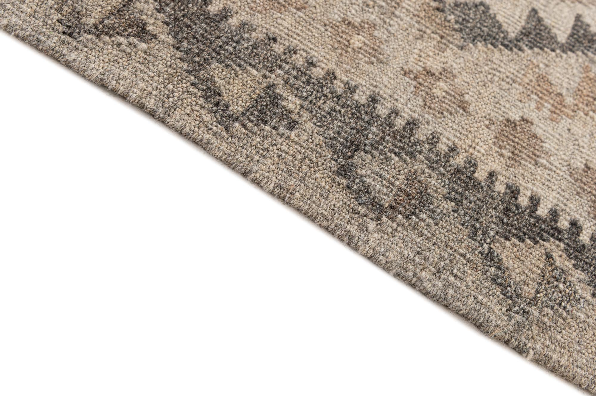 4' x 5' 10 Hand Woven Kilim Maymana Wool Rug