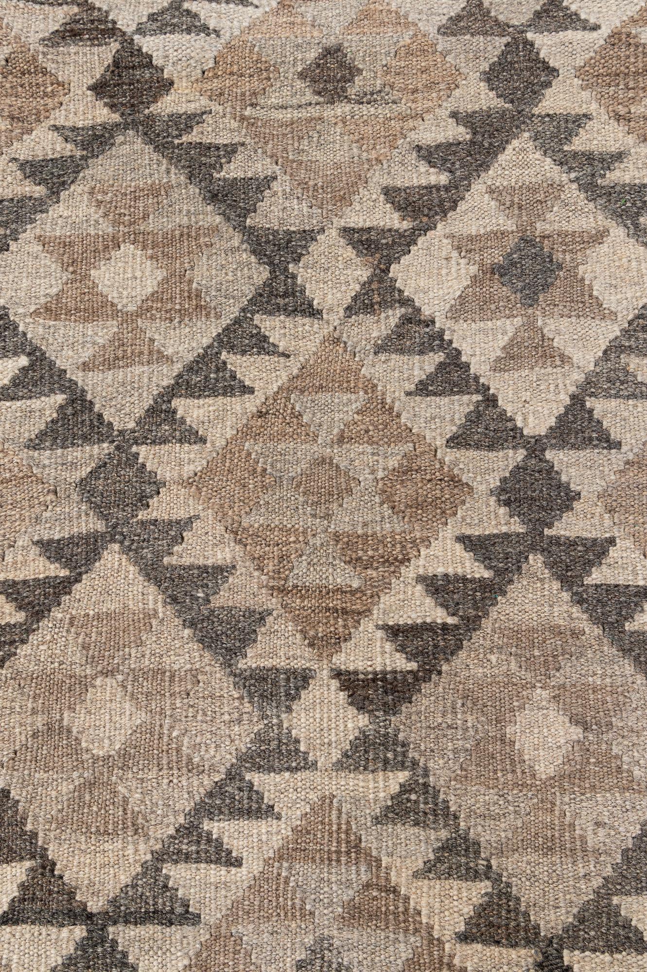 4' x 5' 10 Hand Woven Kilim Maymana Wool Rug
