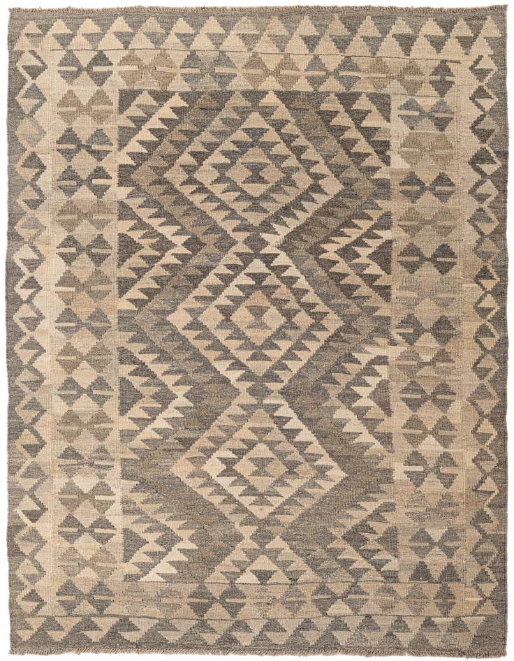 Detail image of 4' x 6' 1 Hand Woven Kilim Maymana Wool Rug