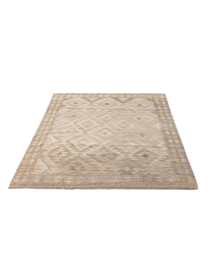 Detail image of 4' x 6' Hand Woven Kilim Maymana Wool Rug