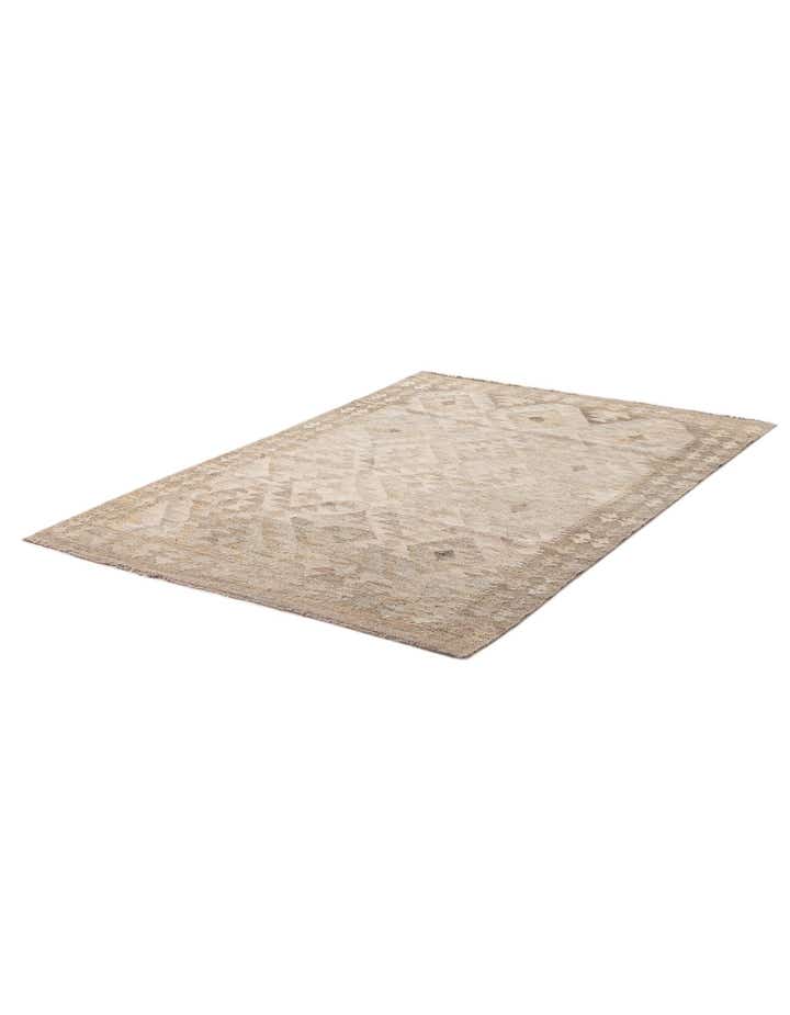 4' x 6' Hand Woven Kilim Maymana Wool Rug