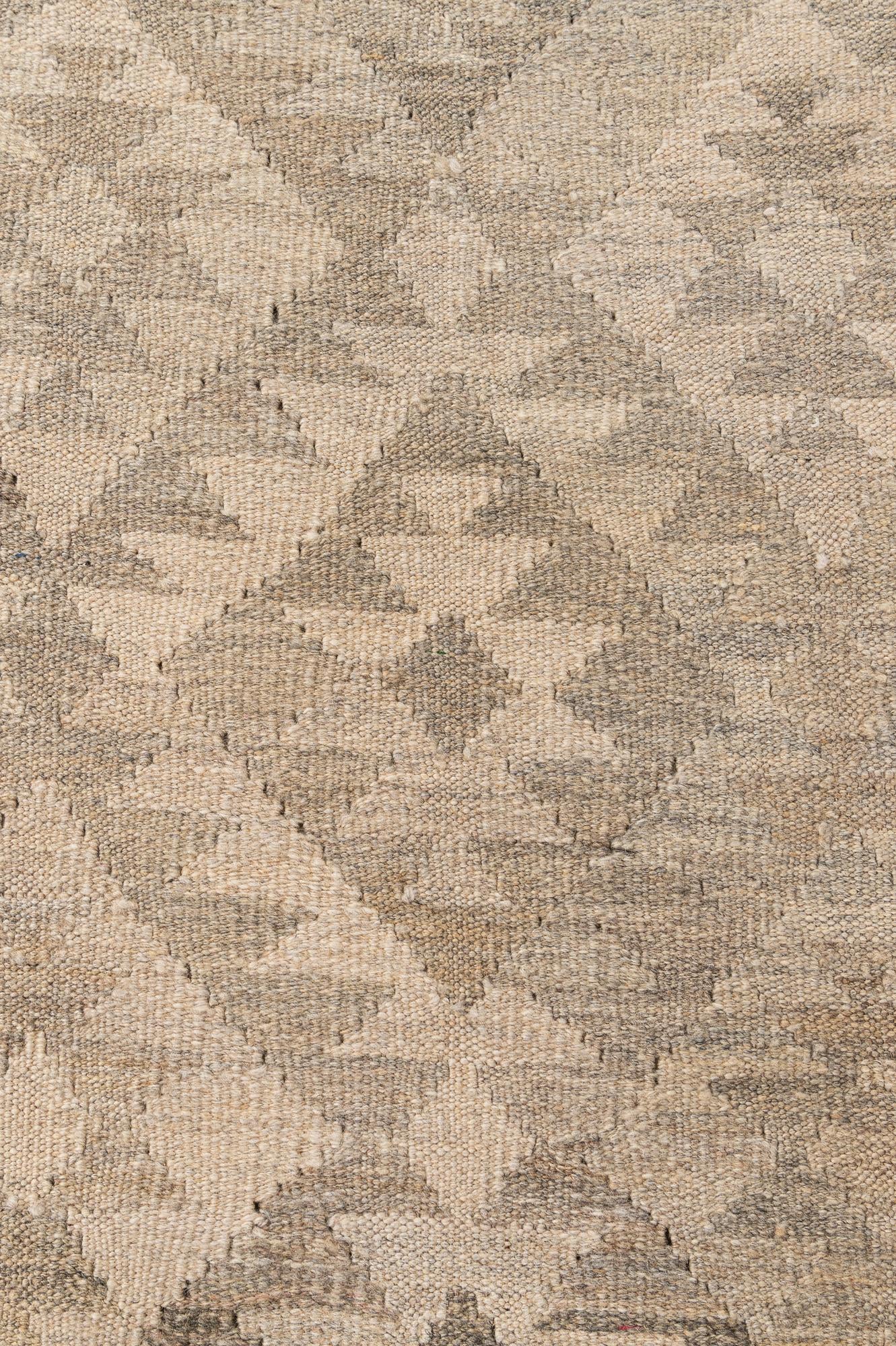 4' x 6' Hand Woven Kilim Maymana Wool Rug