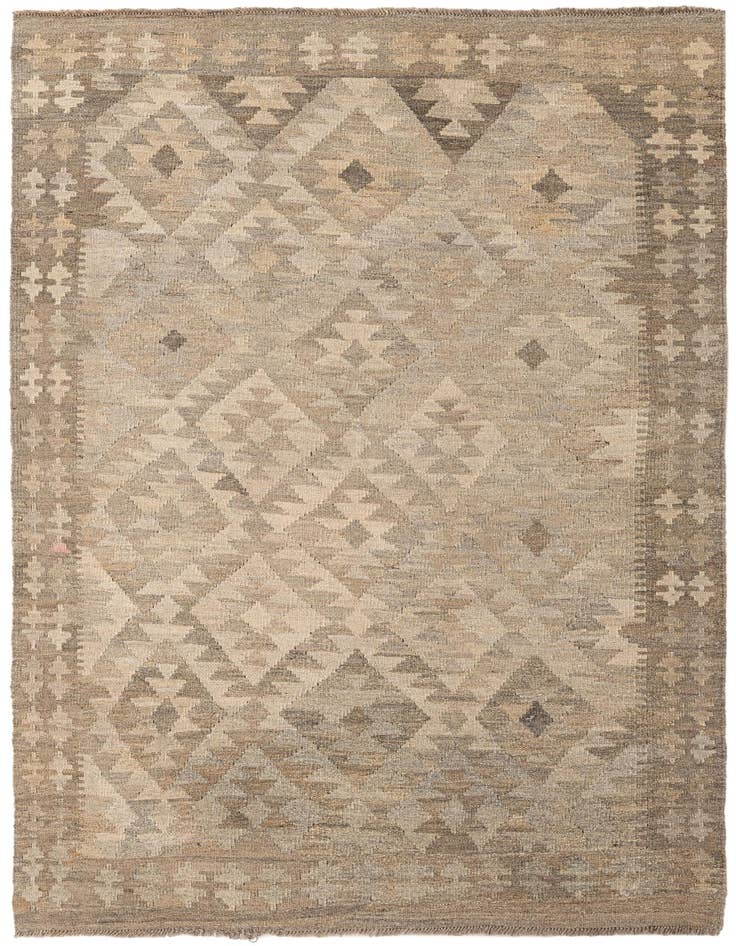Detail image of 4' x 6' Hand Woven Kilim Maymana Wool Rug