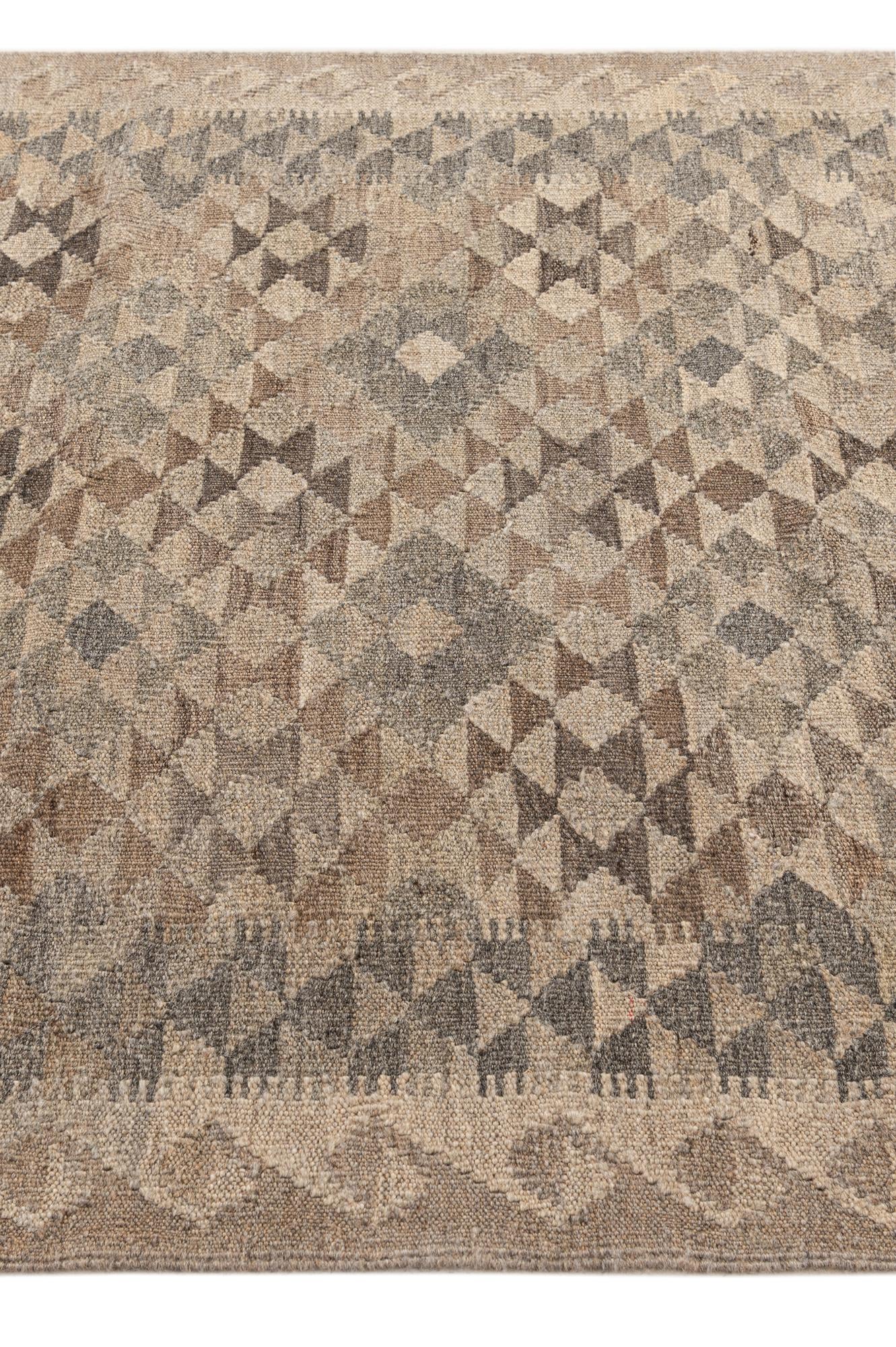 3' 10 x 5' 10 Hand Woven Kilim Maymana Wool Rug